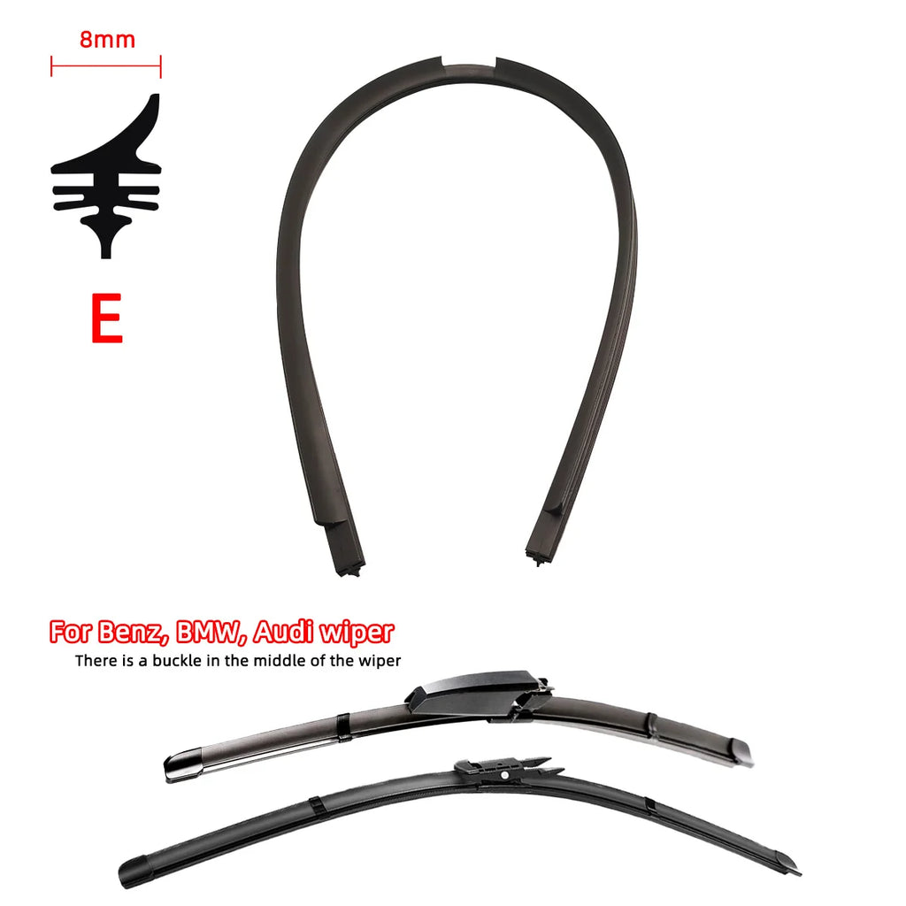 Car Wiper Rubber Strips Refill Blade Replacement Parts All Types Seasons Premium Automotive Accessory