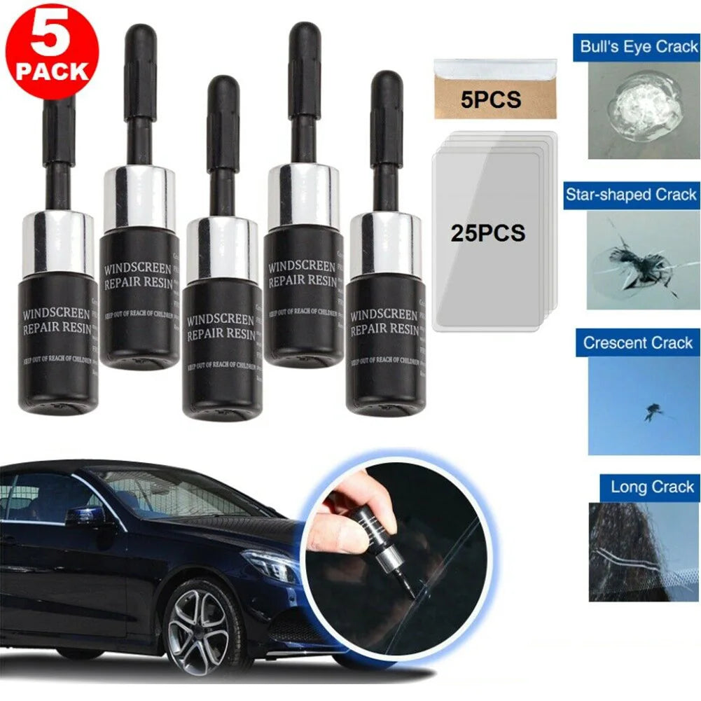 5PCS Automotive Glass Nano Repair Fluid Car Windshield Resin Crack Tool Kit Premium Automotive Accessory