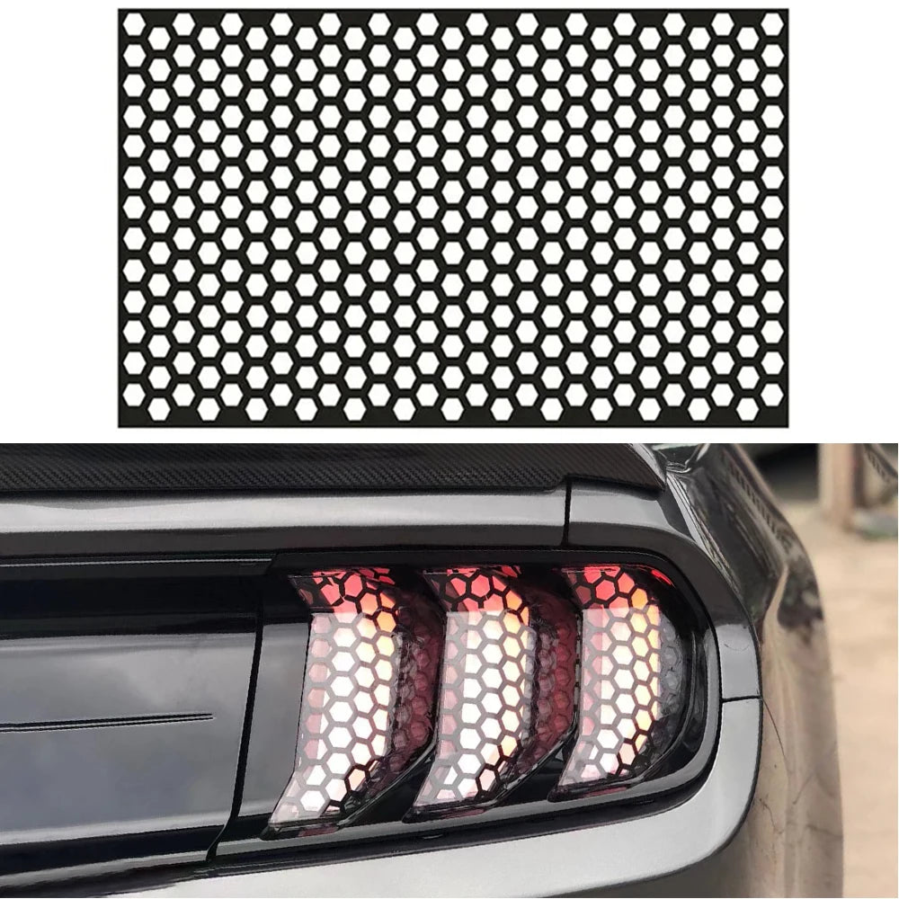 Car Tail Light Lamp Stickers 48cmx30cm Car Honeycomb Stickers Universal Auto Stylish Tail Lights Film Protector Car Accessories