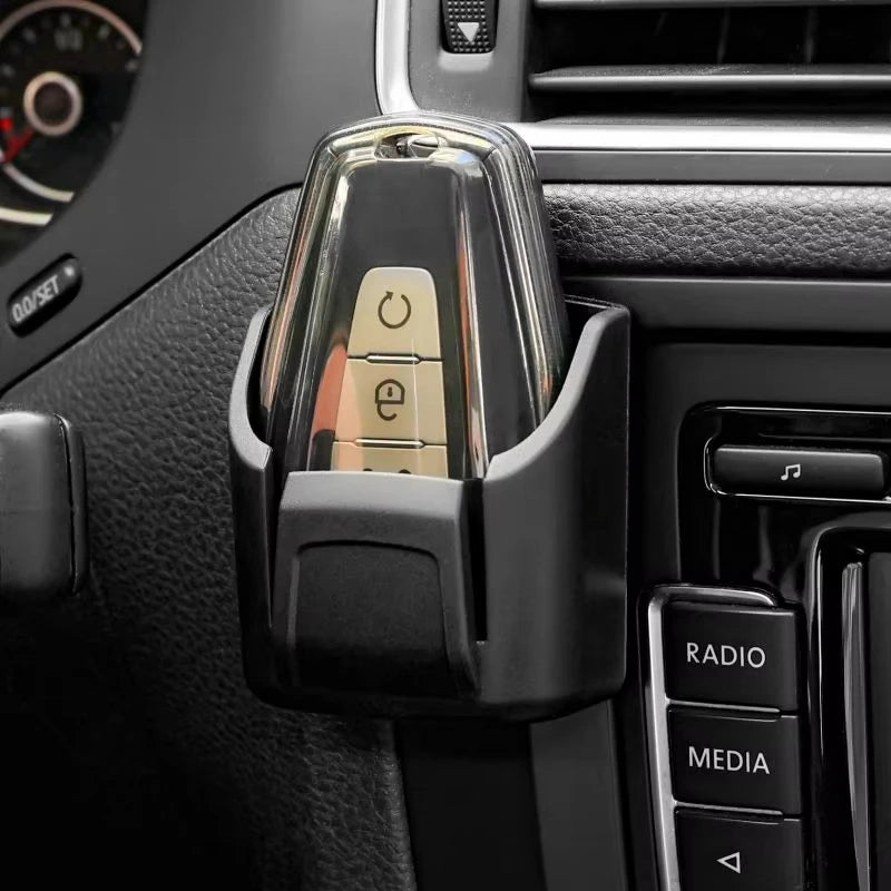 Car Key Holder Clip Interior Storage Box Dashboard Organizer Adhesive Mount