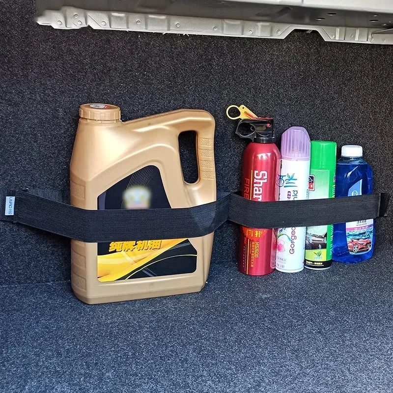 Car Trunk Organizer Elastic Fixing Belt Storage Bag Tapes Fire Extinguisher