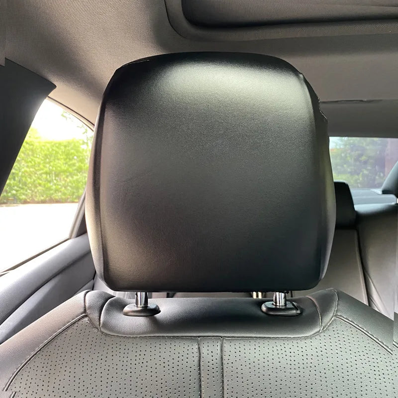 Universal Leather Car Headrest Cover Elastic Waterproof Dustproof Seat