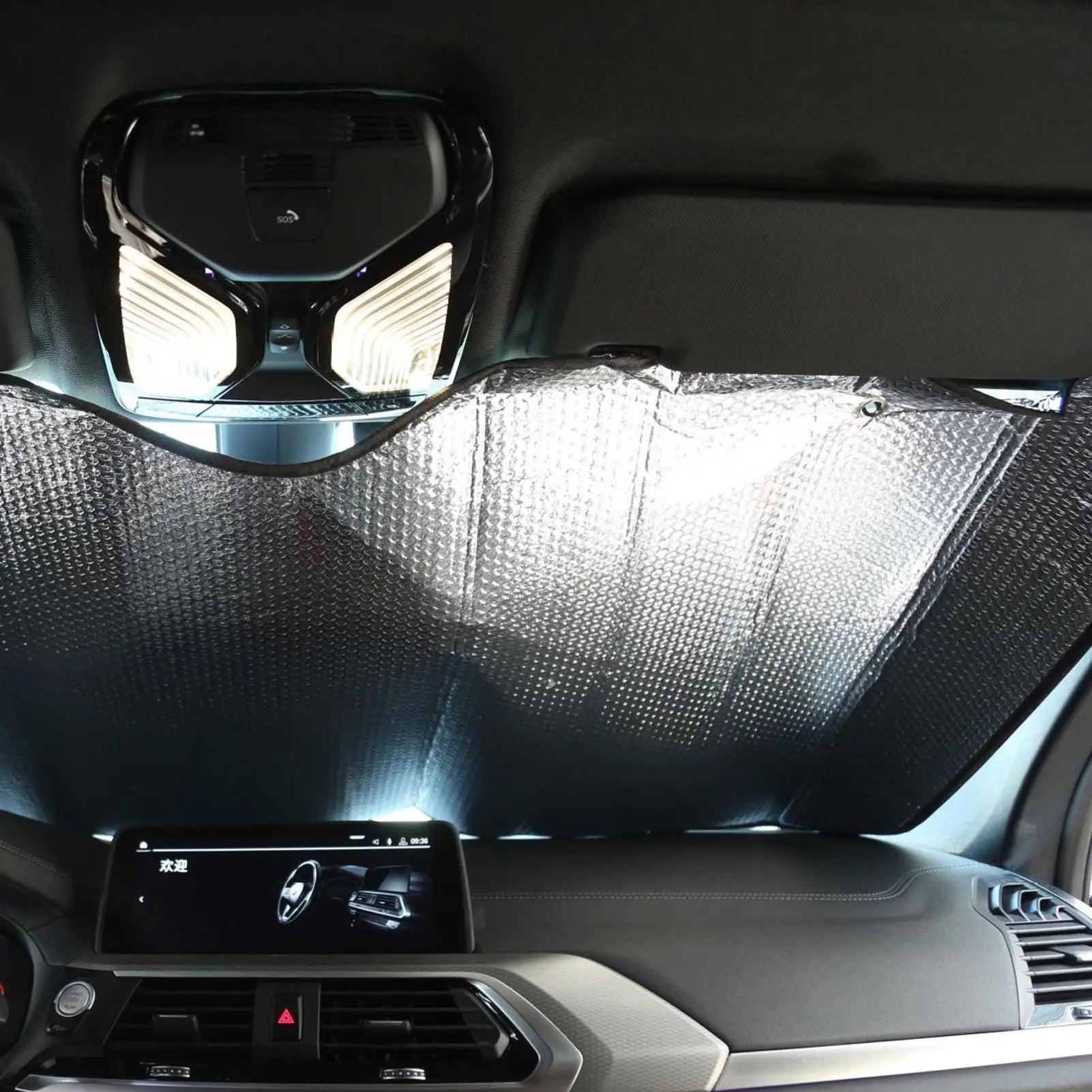 Truck Windshield Sun Shade Truck 86.5 x 31.5 Inch Front Window Sunshade Foldable