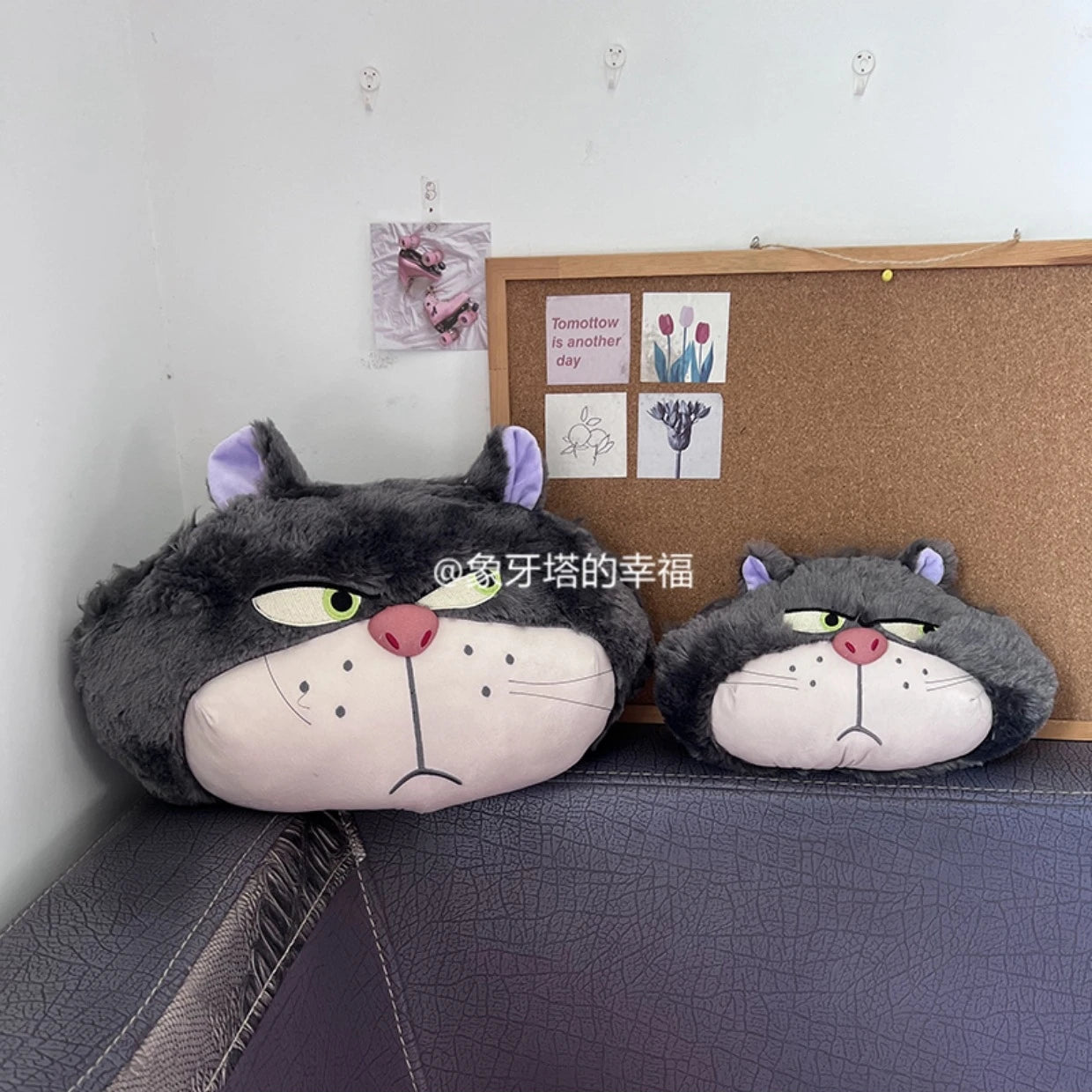 Cute Lucifer Cat Headrest Seat Belt Cover Cartoon Stuffed Anime Cinderella Bad