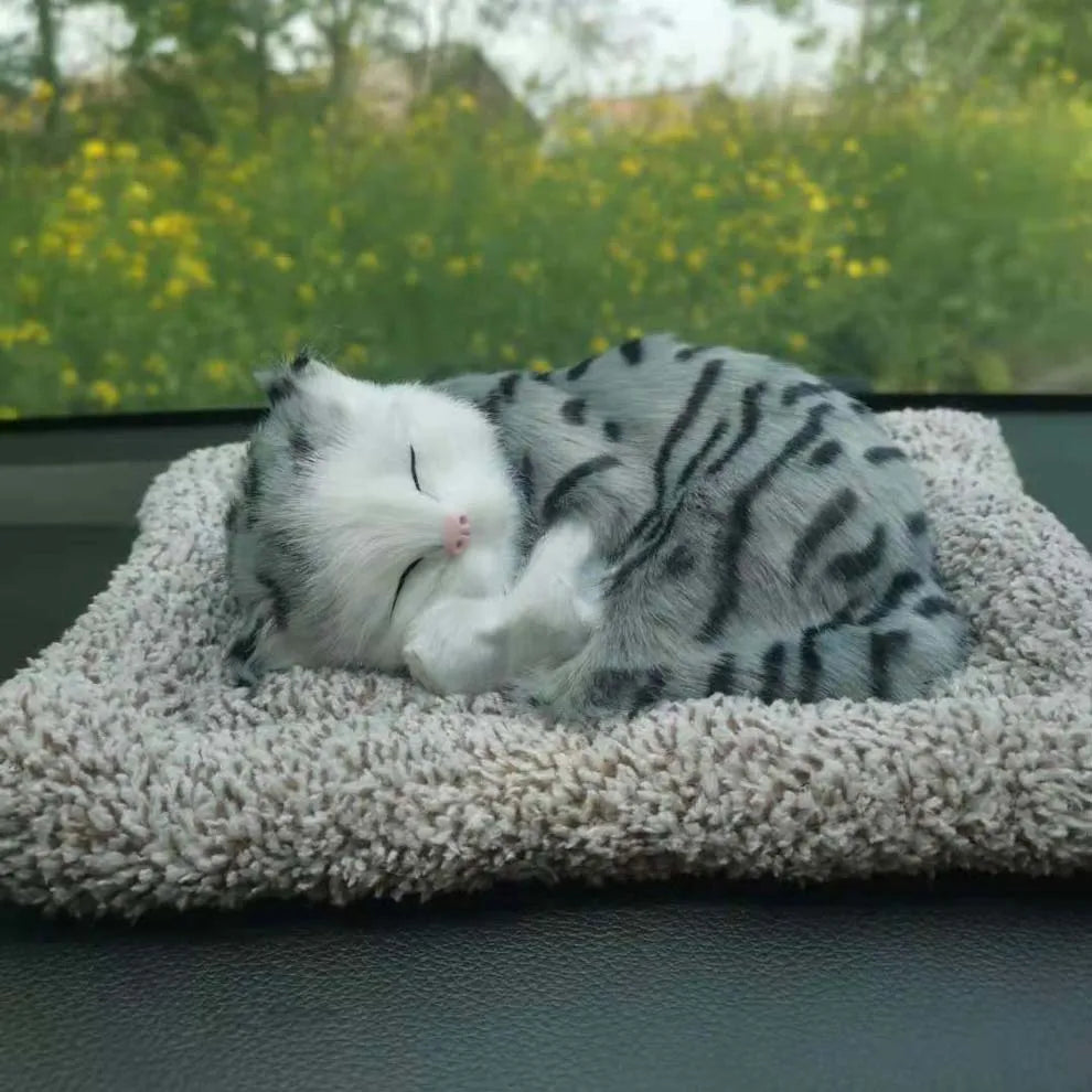Car Dashboard Ornaments Decor Cute Simulation Plush Cats Dogs Toy Automobiles Premium Automotive Accessory
