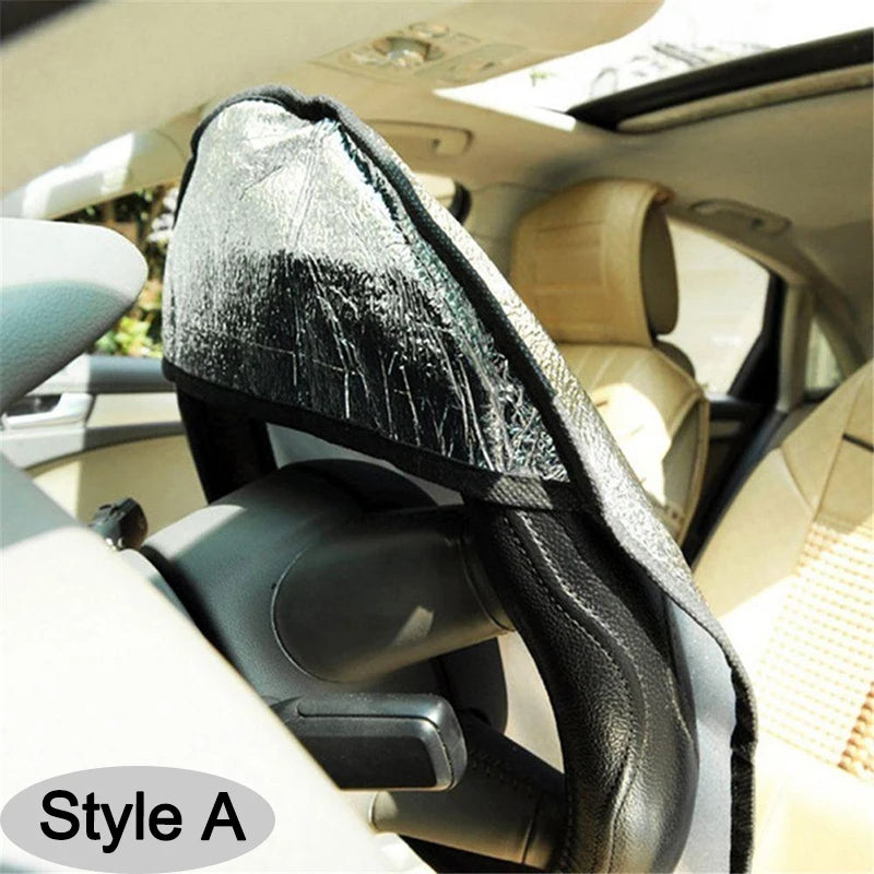 Car Steering Wheel Sun Shade Double Thick Sun Protection Foldable Anti-uv