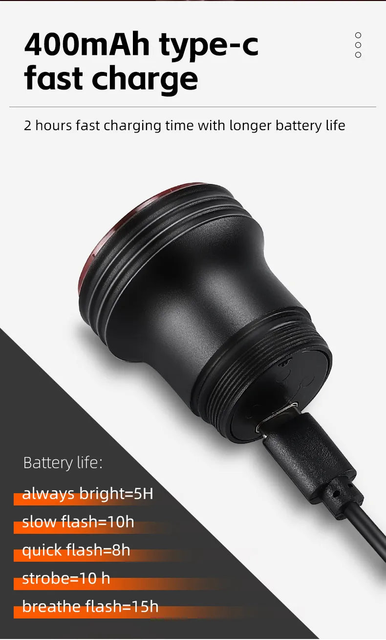 WEST BIKING Bike Tail Light Smart Sensing MTB Road Bike Rear Light  IPX6 Waterproof Type-C Charging Taillight Cycling Accessory