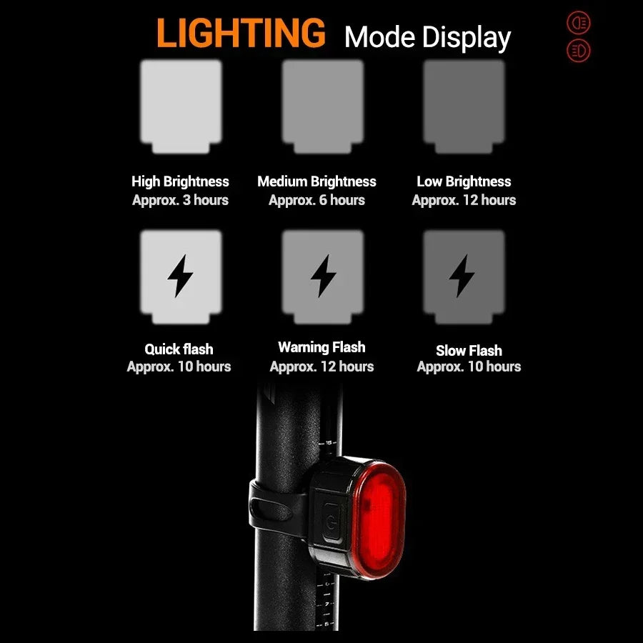 Cycling Bicycle Front Rear Light Set Bike Type C Rechargeable Flashlight Light MTB Waterproof Taillight LED Lantern Bike Parts