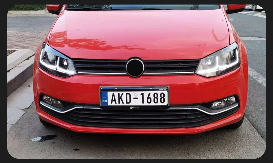 AKD LED Car Lights for VW Polo Headlight  2011-2017 Volkswagen Vento LED Projector Lens Head Lamp DRL Hid Head Lamp Bi Xenon Beam Accessories