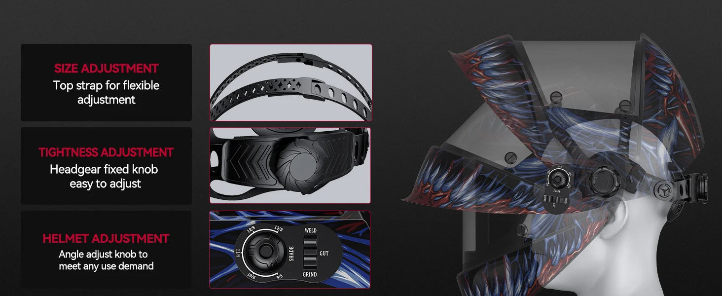 ARCCAPTAIN Welding Helmet Auto Darkening 4 Arc Sensor With 180° Panoramic Side View True Color Welding Mask ARC MIG MAG TIG CUT