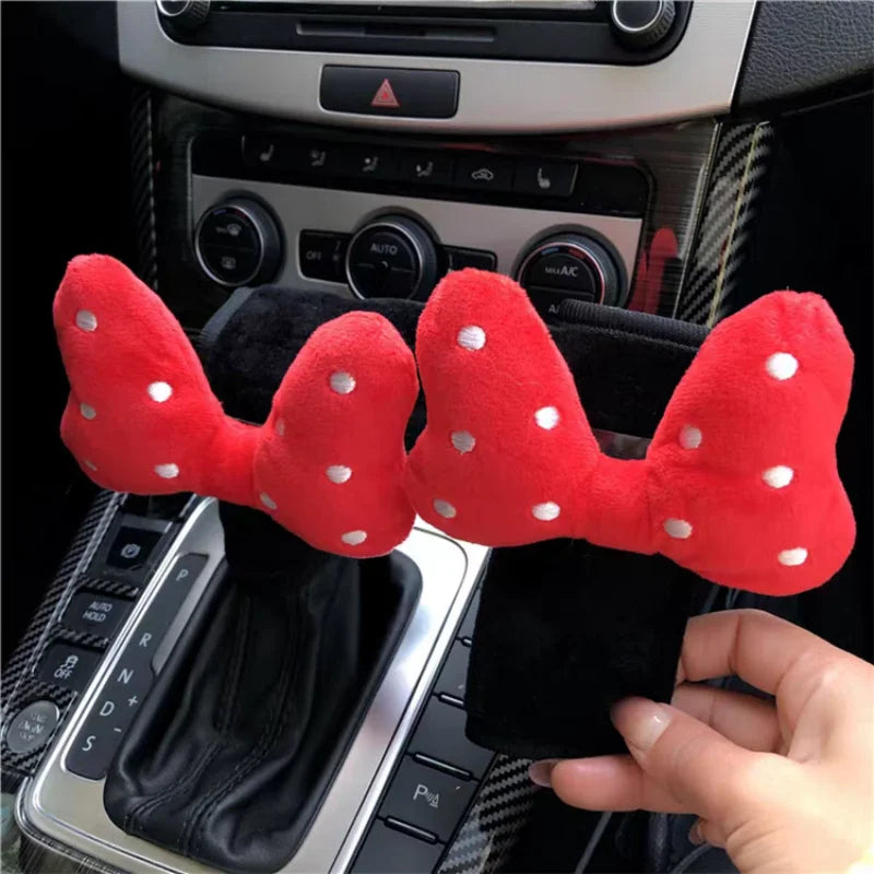 Bestseller Cute Bowknot Car Headrest Neck Pillow Universal Plush Seat Belt