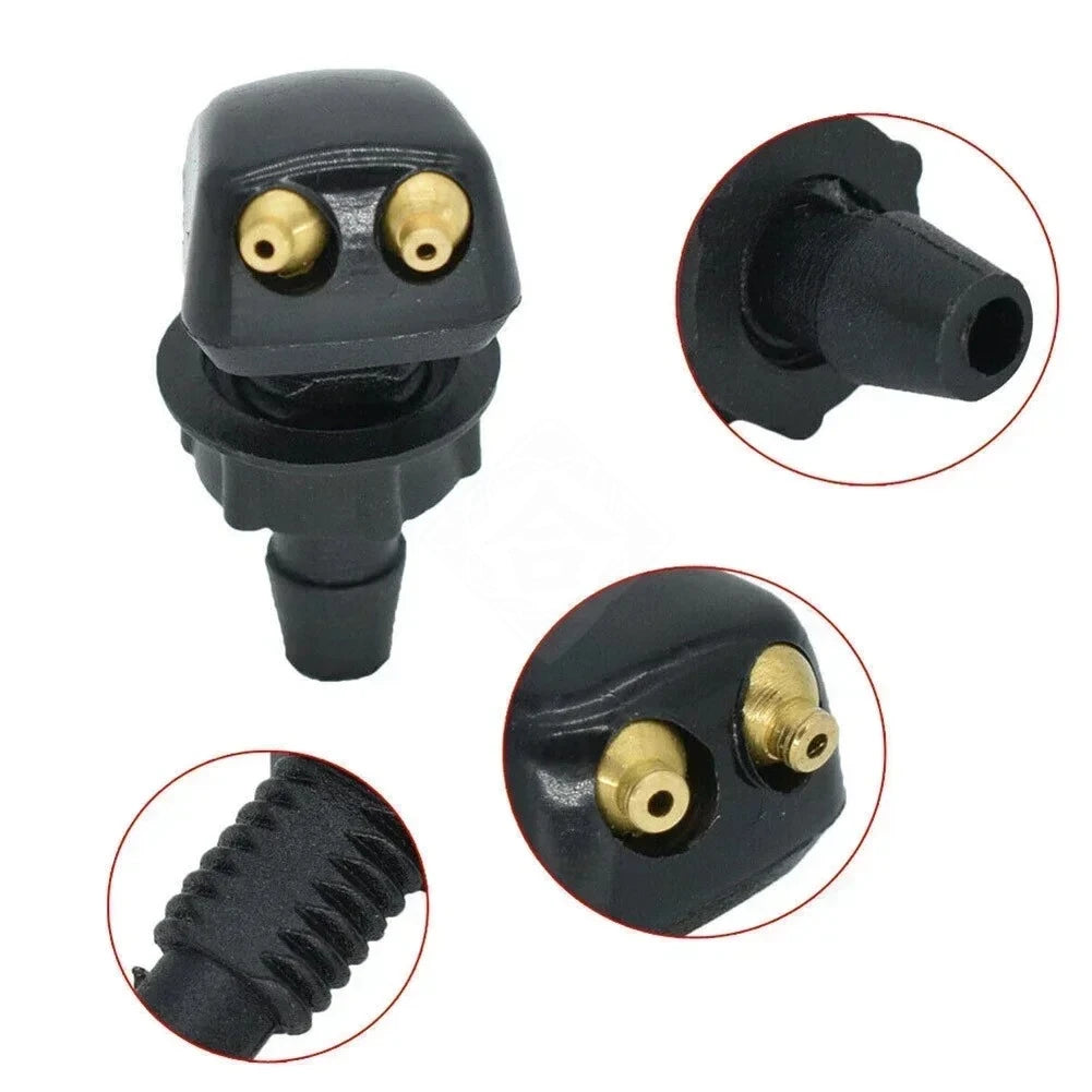 Sale 2Pcs Car Windshield Wiper Washer Spray Nozzle Fits Most Models Dual Holes Premium Automotive Accessory