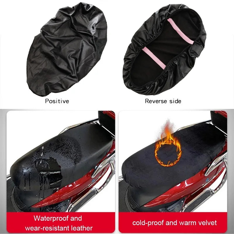 Motorcycle Seat Cover Elastic PU Leather Motorbike Protector Cushion Interior