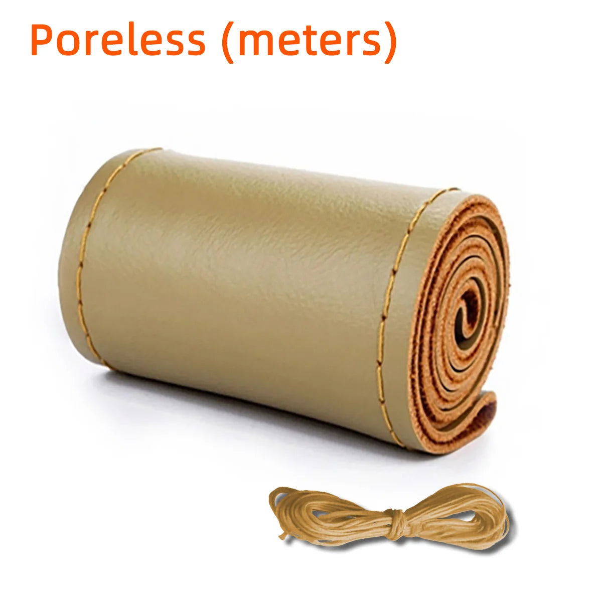 Universal Leather Car Steering Wheel Stitch On Wrap Cover Fit for 38cm 14" DIY