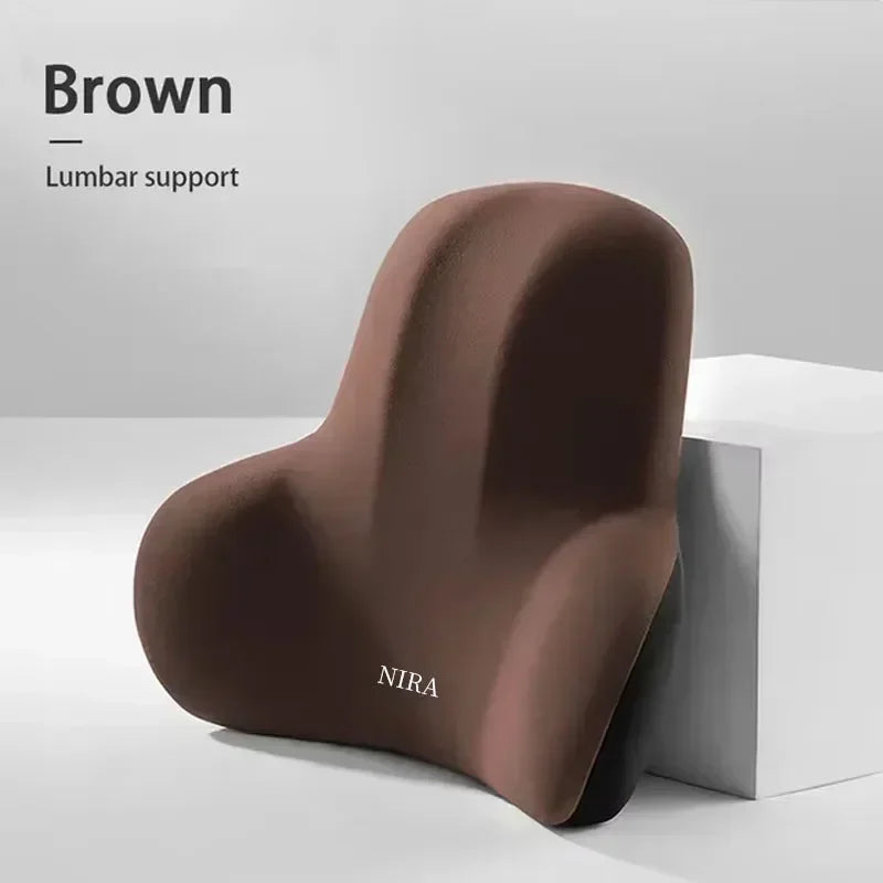 Ergonomic Car Headrest and Lumbar Support Set Memory Foam Neck Cushion Interior