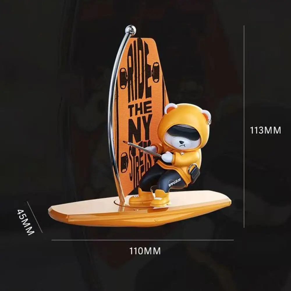 Car Dashboard Ornament Automatic Swing Surfing Bear Center Console Creative Auto Premium Automotive Accessory