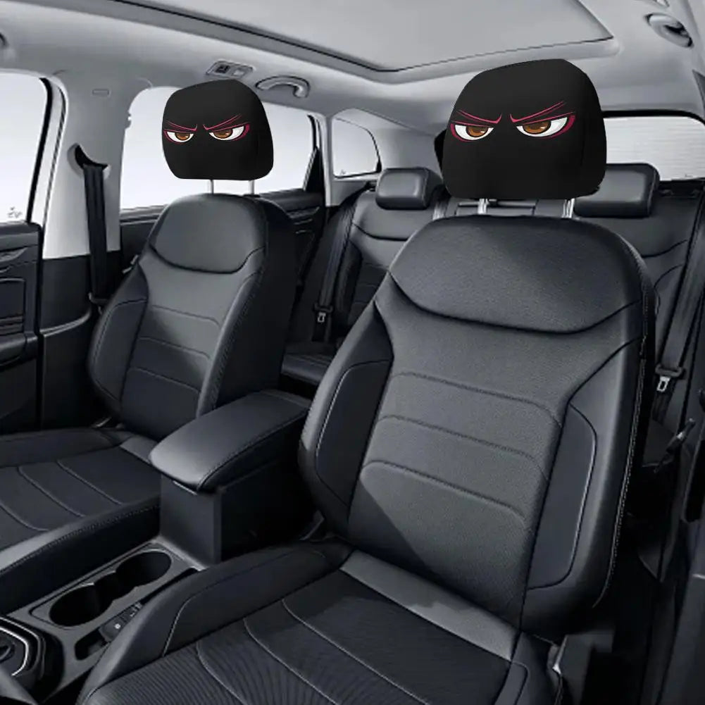 Funny Car Headrest Cover Elastic Slip On Seat Protector Mystery Interior Auto