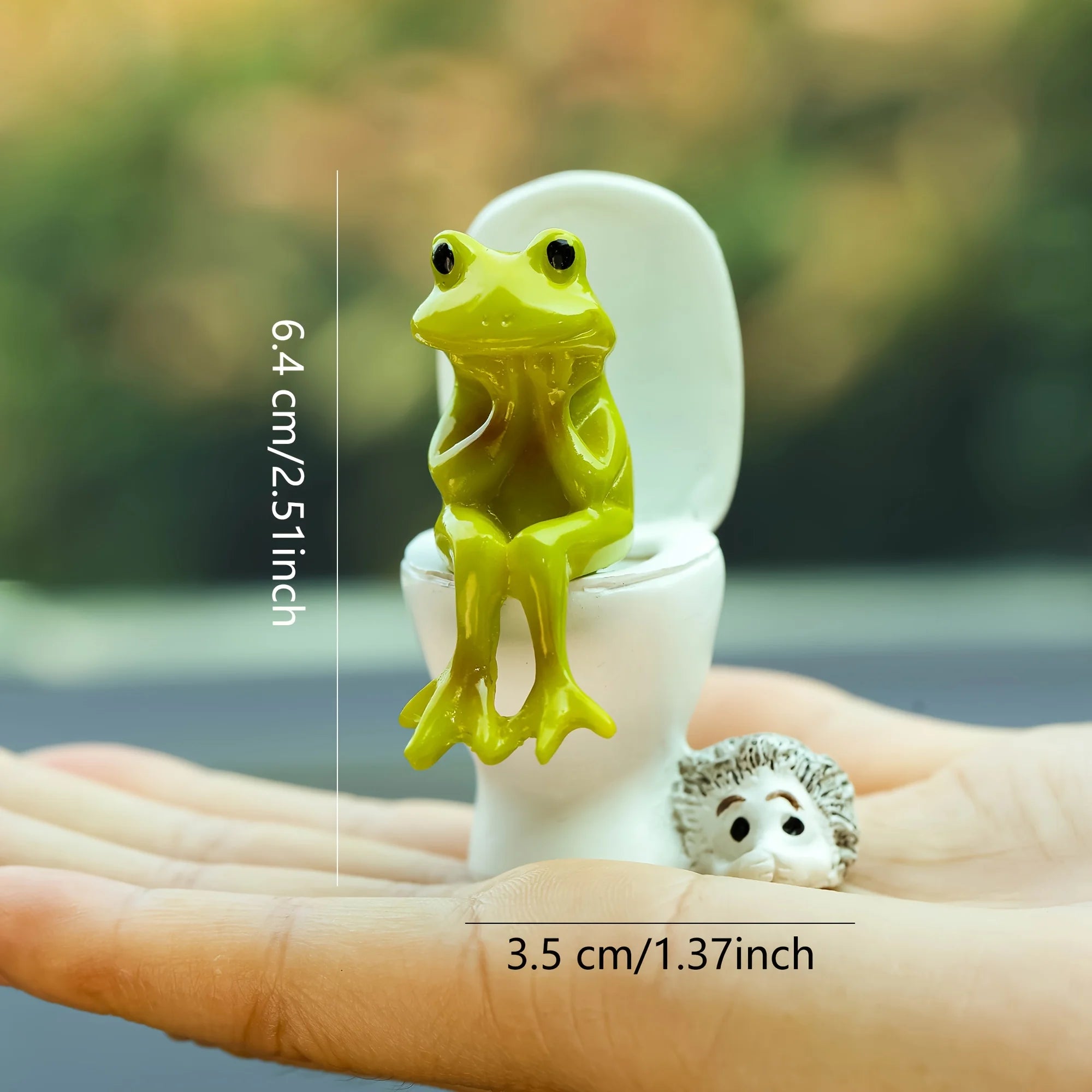 Funny Frog on Toilet Car Dashboard Ornament Resin, Perfect for Vehicle Interior Premium Automotive Accessory