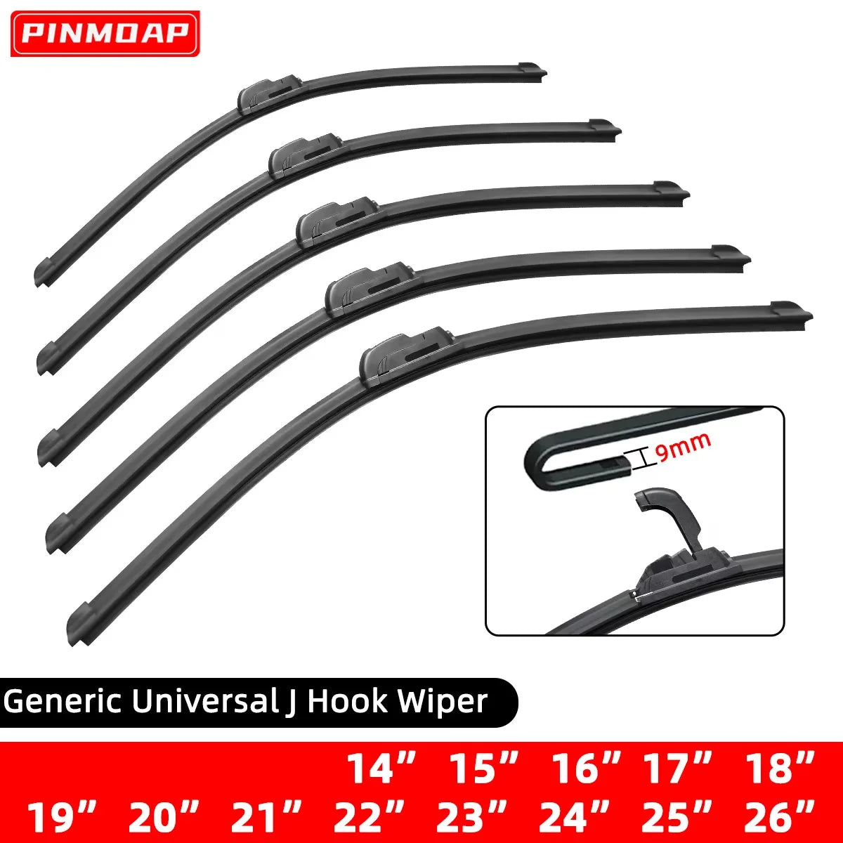Car Windshield Wiper Blades Hook Universal Soft Rubber Frameless Bracketless Premium Automotive Accessory