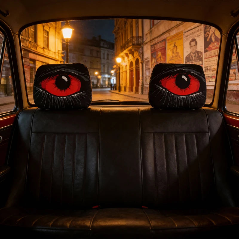 1 PC-Red-eyed Car Headrest Cover Interior Protector Auto Vehicle Accessory