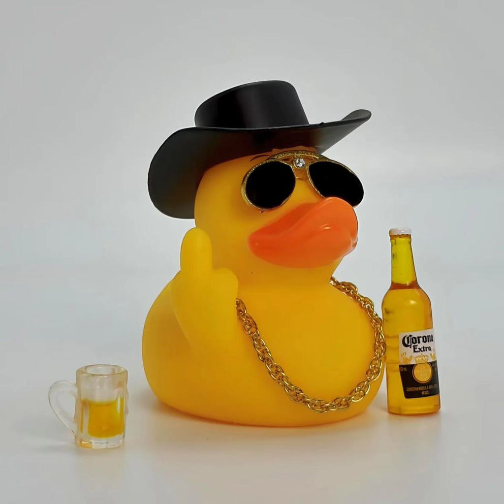 Funny Middle Finger Duck Car Dashboard Decoration Cool Rubber with Small Wine Premium Automotive Accessory