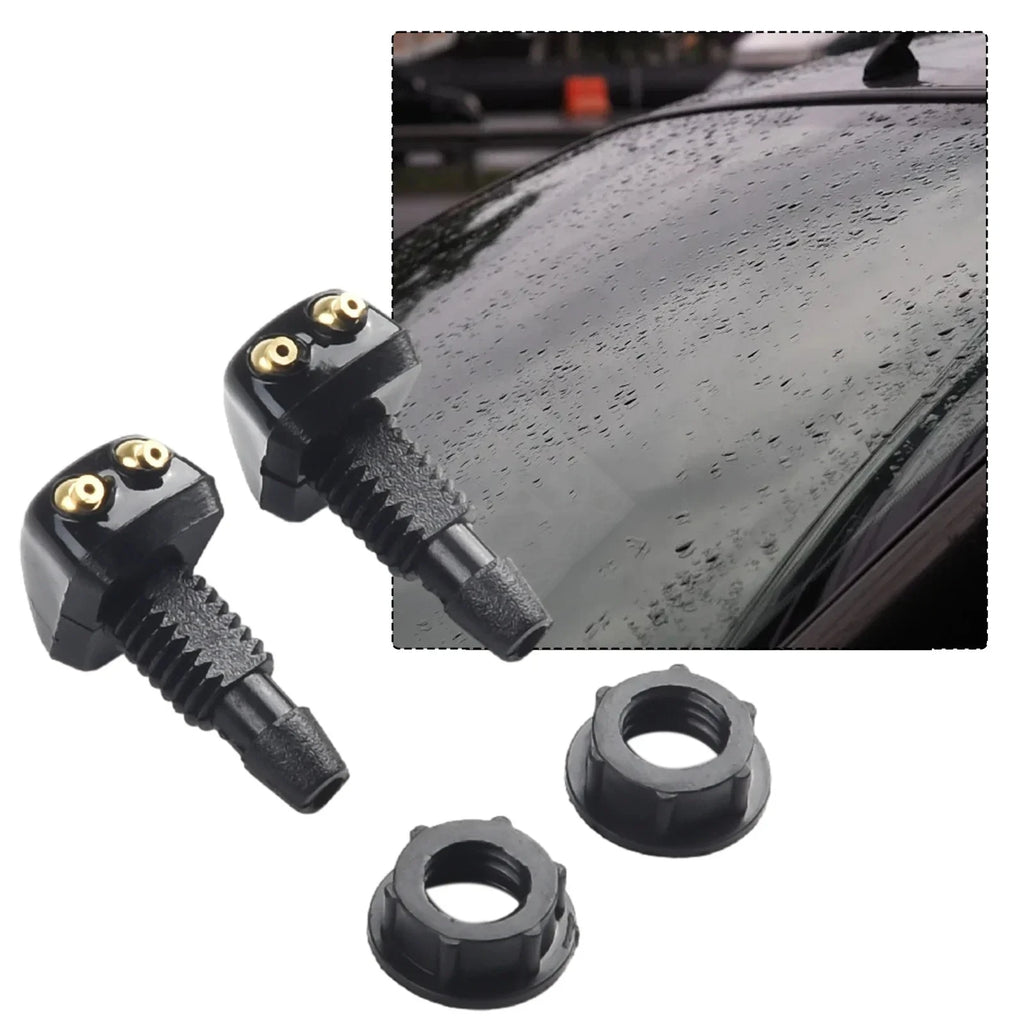 Sale 2Pcs Car Windshield Wiper Washer Spray Nozzle Fits Most Models Dual Holes Premium Automotive Accessory