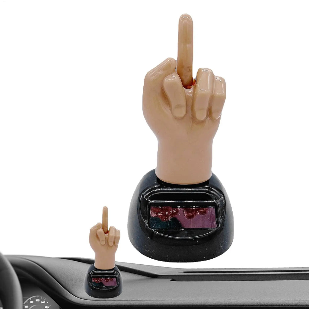 Creative Finger Solar Powered Shaking Car Ornament Funny Dashboard Decoration Premium Automotive Accessory
