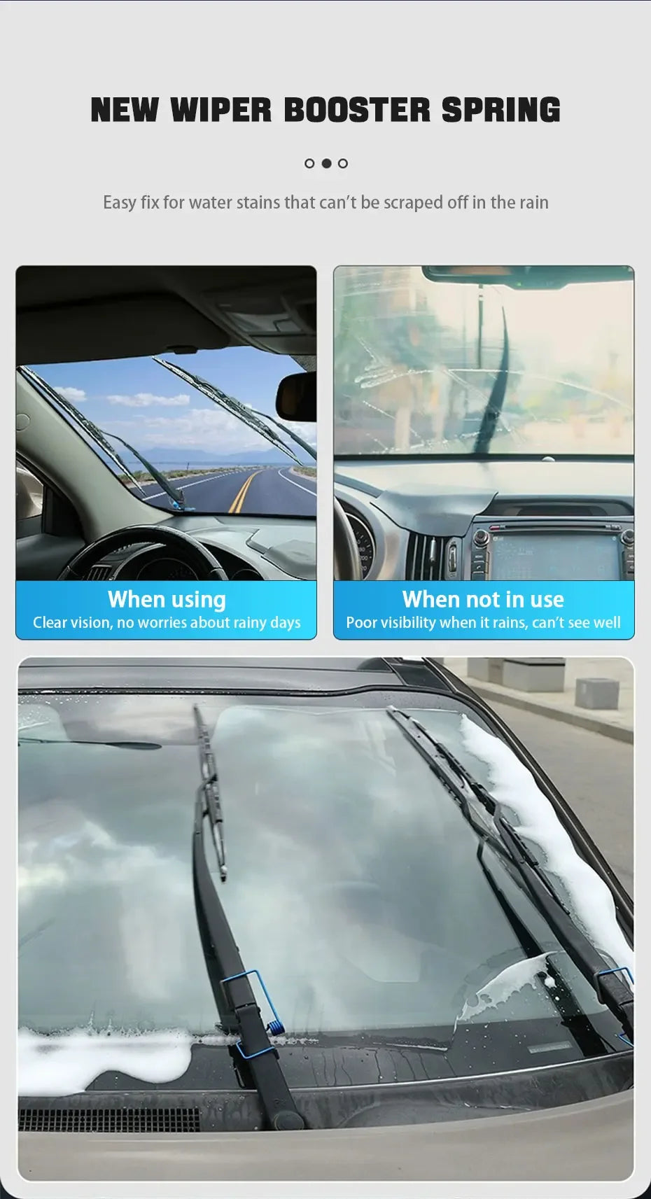 Universal Wiper Blade Pressure Enhancer – Spring Steel Refit Strip for Better Premium Automotive Accessory