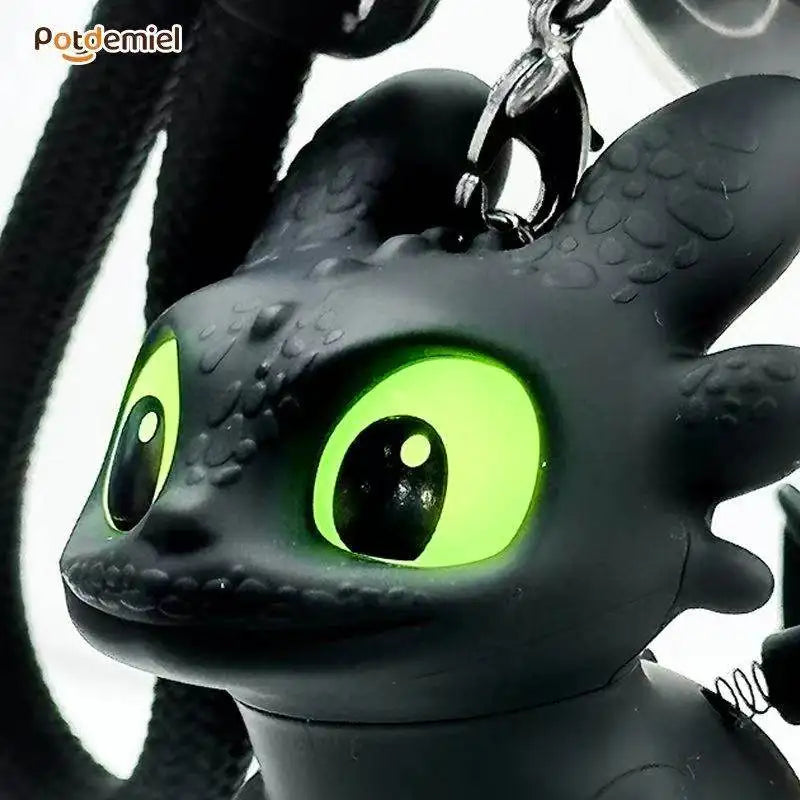 Genuine Cute Glowing Toothless Car Interior Ornament, Night Fury Wings Can Move Premium Automotive Accessory
