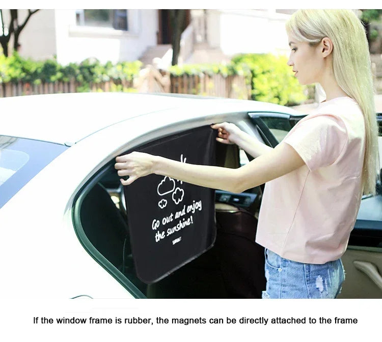 Cartoon Universal Side Window Sunshade UV Protection For Baby Children Car