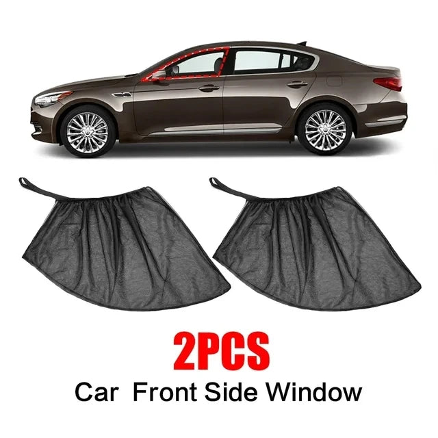 2pcs Car Rear Side Window Sunshade UV Protect Shield Mesh Prevent Mosquito