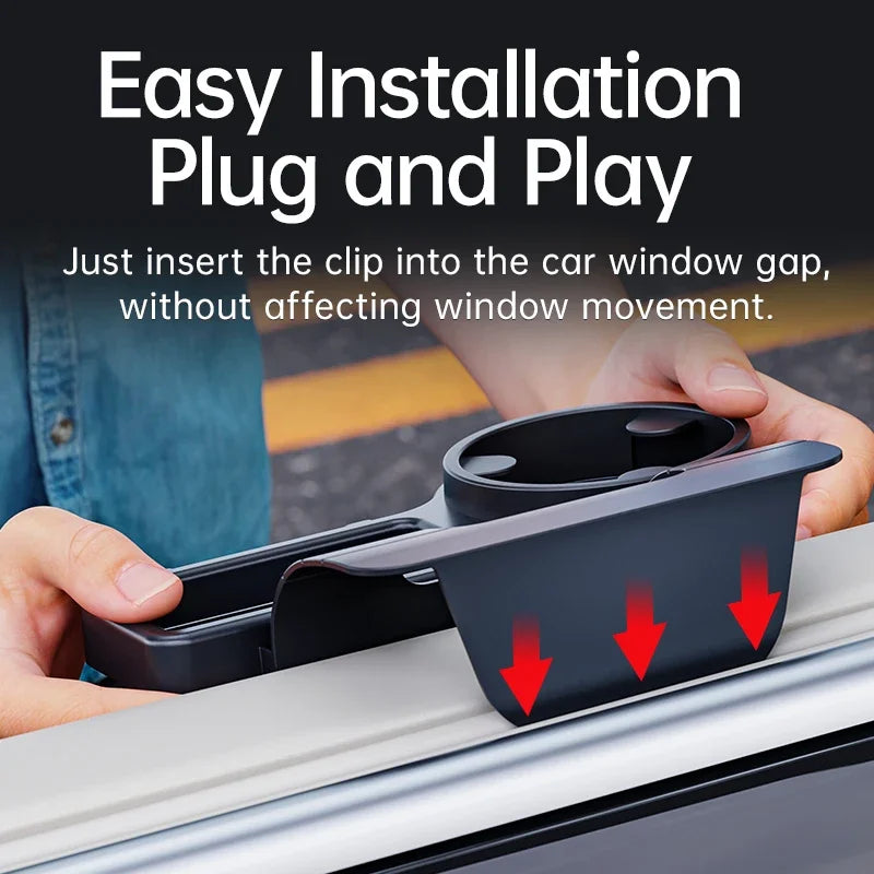 Car Cup Stand Phone Holder Mount Tray Side Door Window Storage Barrel Pocket