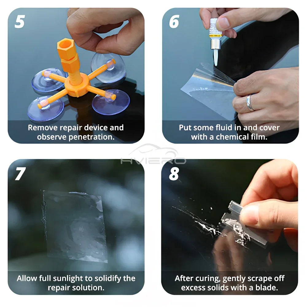 Windshield Repair Kit Scratche Quick Fix Car Styling Cracked Glass Windscreen Premium Automotive Accessory