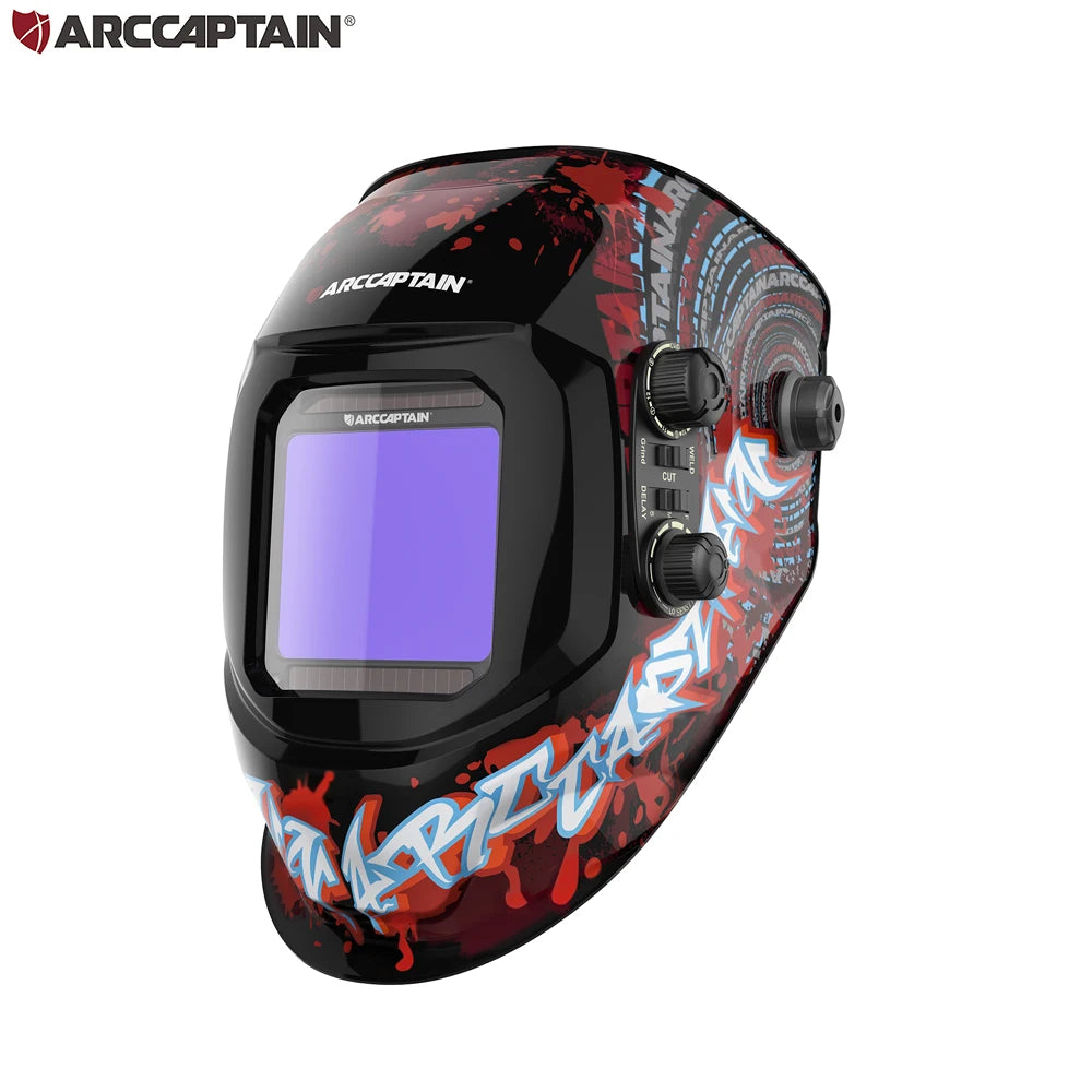 ARCCAPTAIN Welding Helmet Welder Mask Large View True Color Solar Power Auto Darkening Welding Mask For Arc MIG TIG Welder Cut