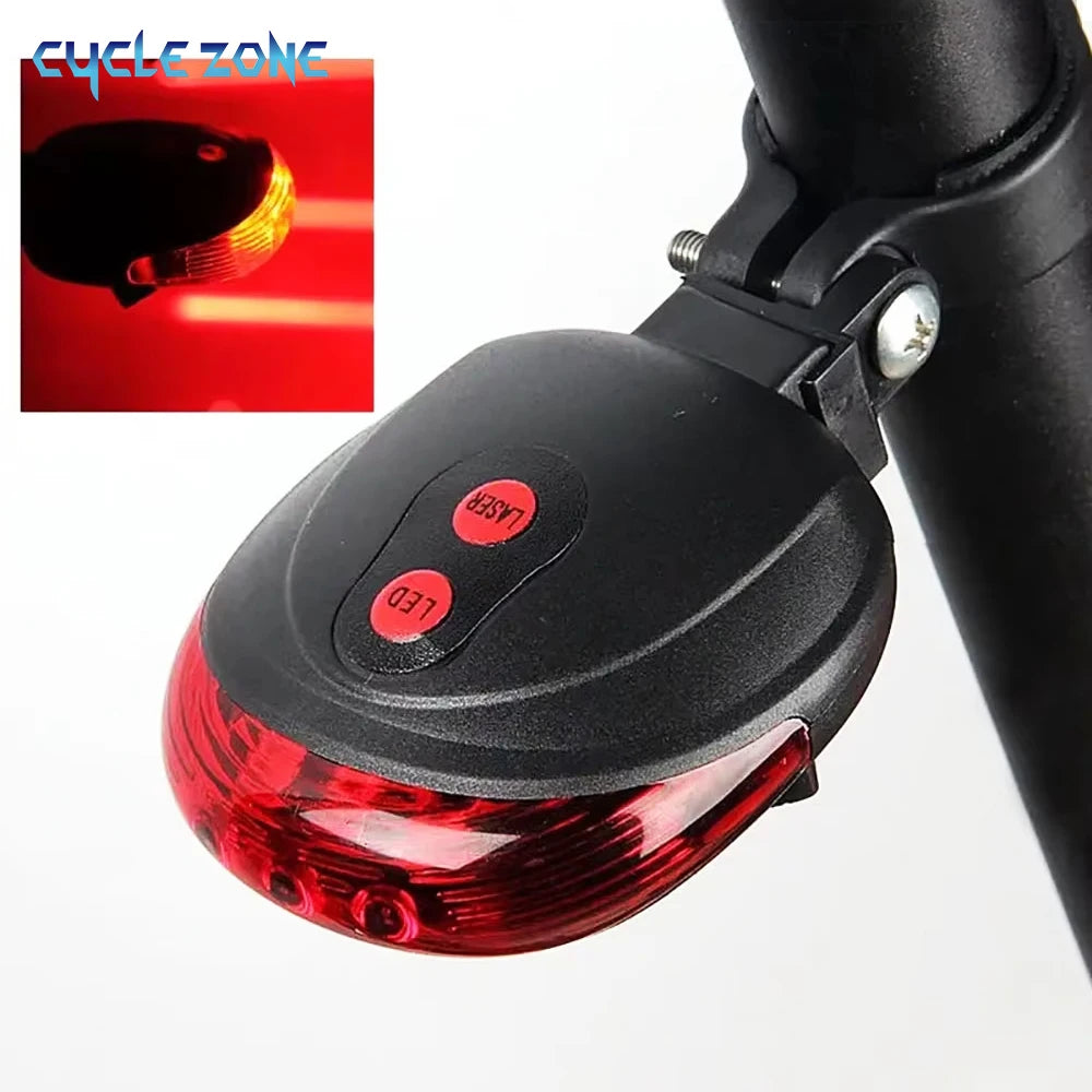 5 LED Bicycle Tail Lamp Night Riding Red Safety Warning Light Bike Tail Light Waterproof Outdoor Cycling Taillights