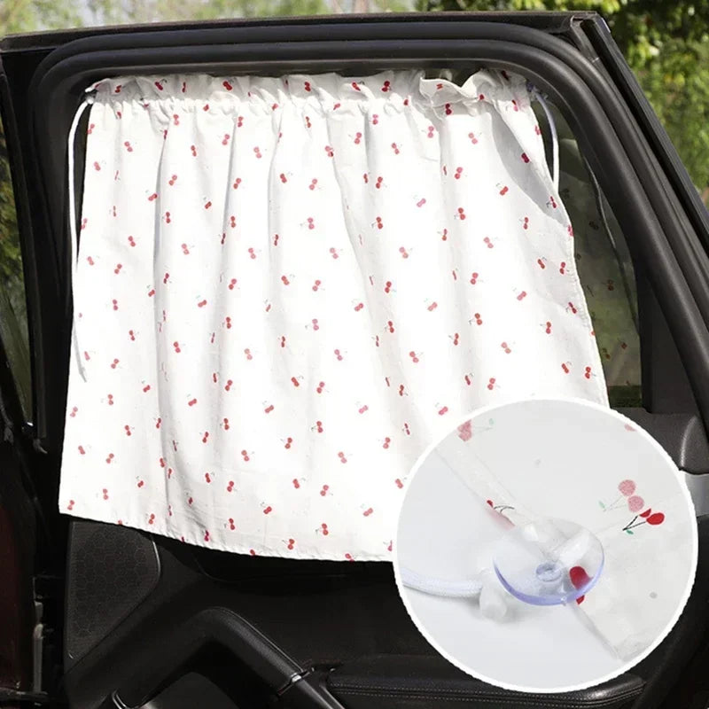 Suction Cup Curtain Shade Car Window Sunshade Cover Cartoon Universal Side