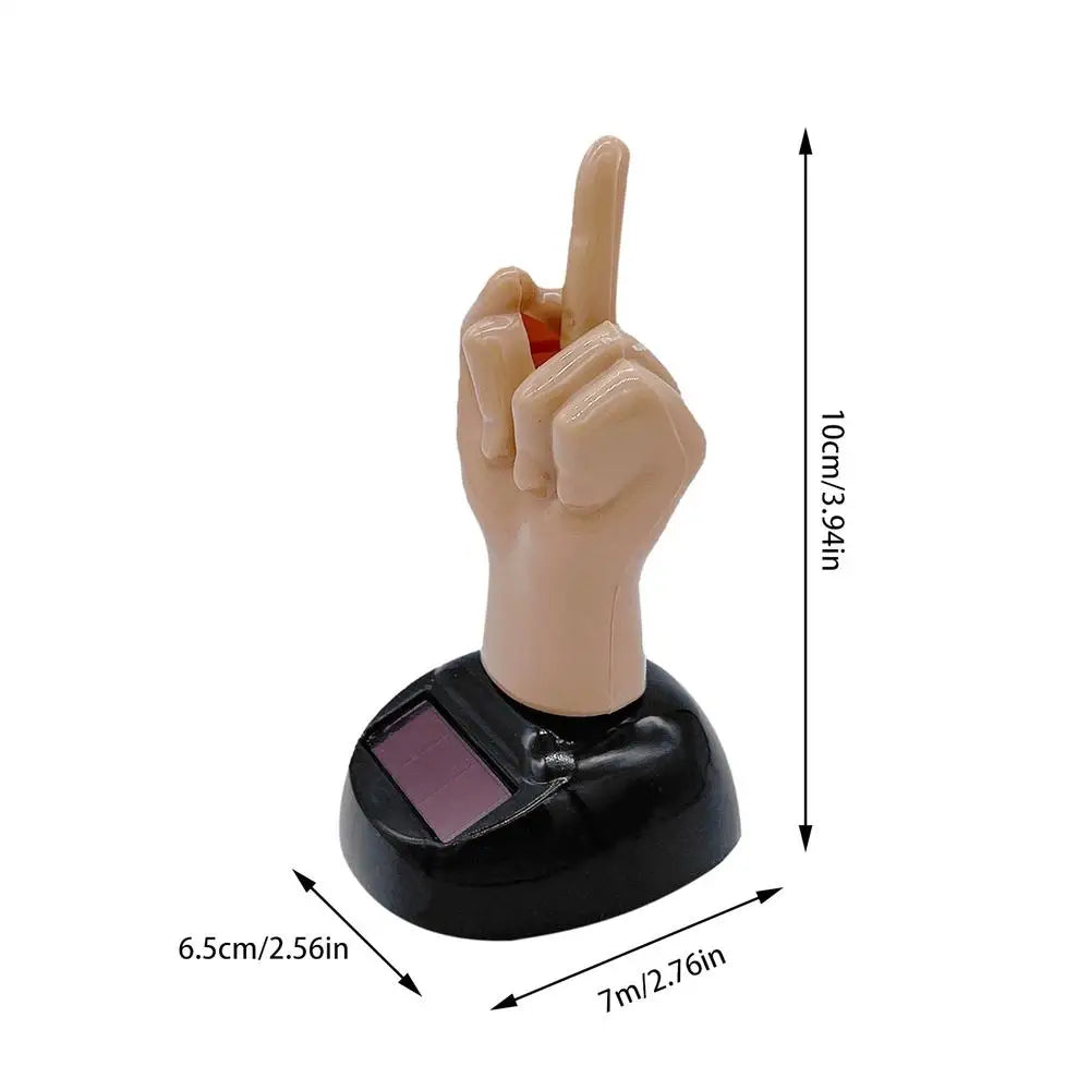 Creative Finger Solar Powered Shaking Car Ornament Funny Dashboard Decoration Premium Automotive Accessory