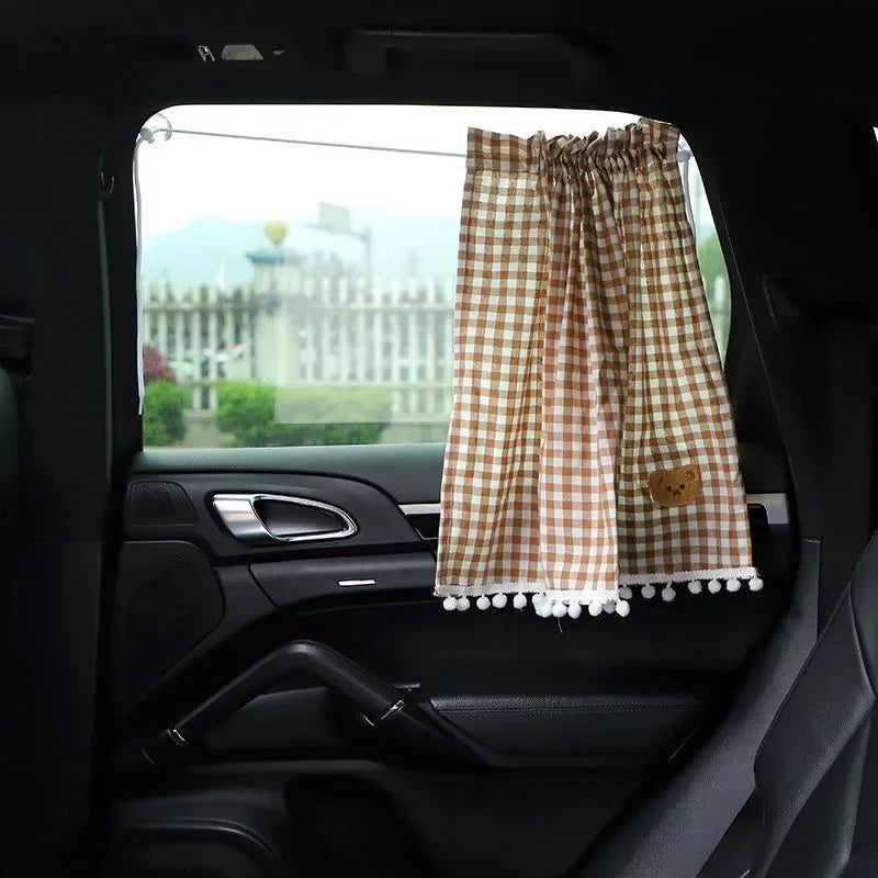 1pc Universal Car Sun Shade Curtains Cute Cartoon Bear Rear Side Window