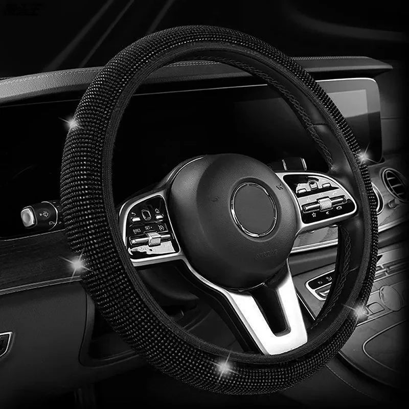 Crystal Steering Wheel Cover Bling Diamond Car Steering Wheel Cover