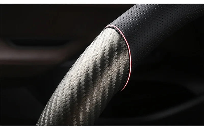 Universal D Shape Car Steering Wheel Cover Breathable Anti Slip Car Decoration