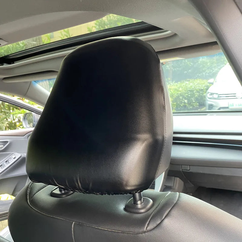 Universal Leather Car Headrest Cover Elastic Waterproof Dustproof Seat