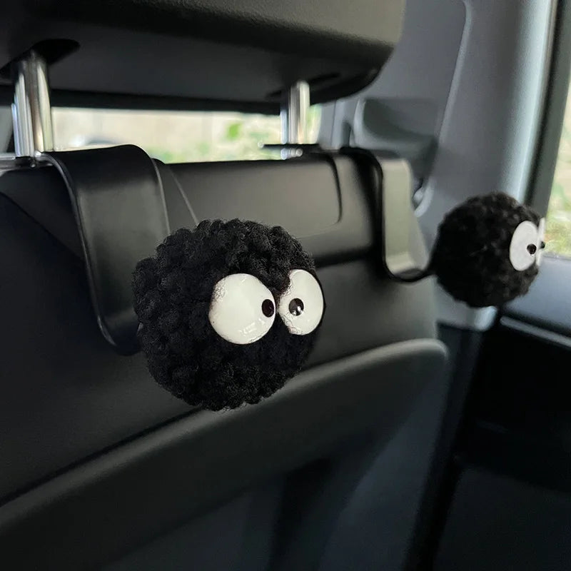 2PCS Cute Cartoon Ball Toy Car Seat Back Hooks Storage Vehicle Headrest Interior