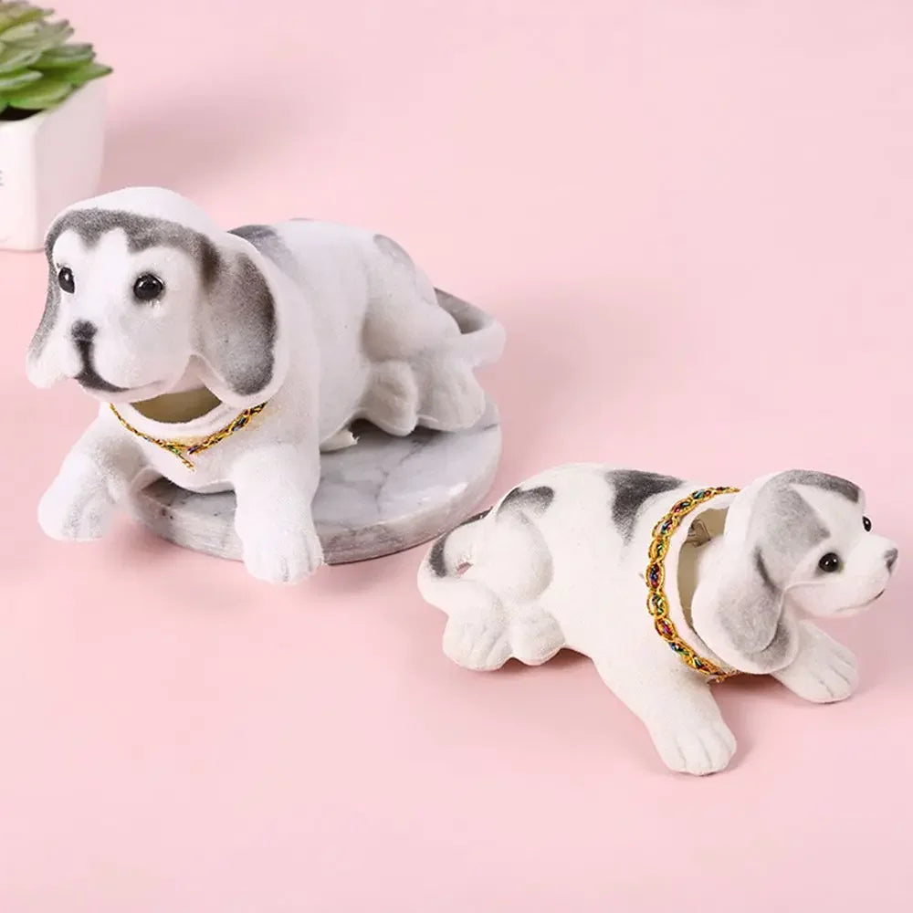 Car Ornaments Shaking Head Dog Doll, Cute Nodding Puppy Dashboard Toys Auto Premium Automotive Accessory