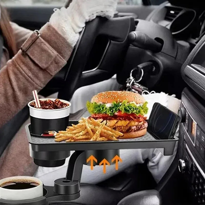 High Quality Universal Car Cup Holder Tray 360 Rotating Adjustable Dual Bracket