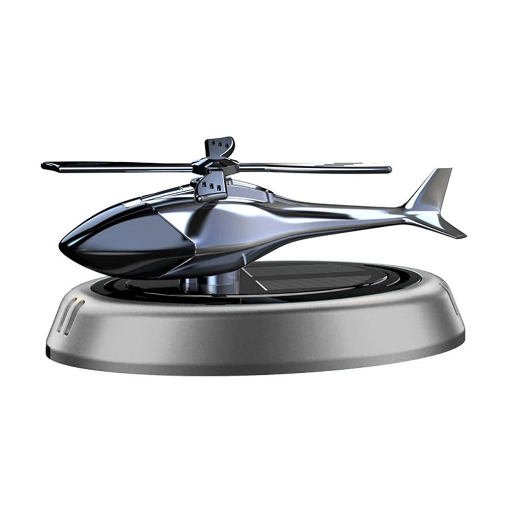 Solar Powered Rotation Helicopter Aromatherapy Car Air Freshener Alloy ABS SUV