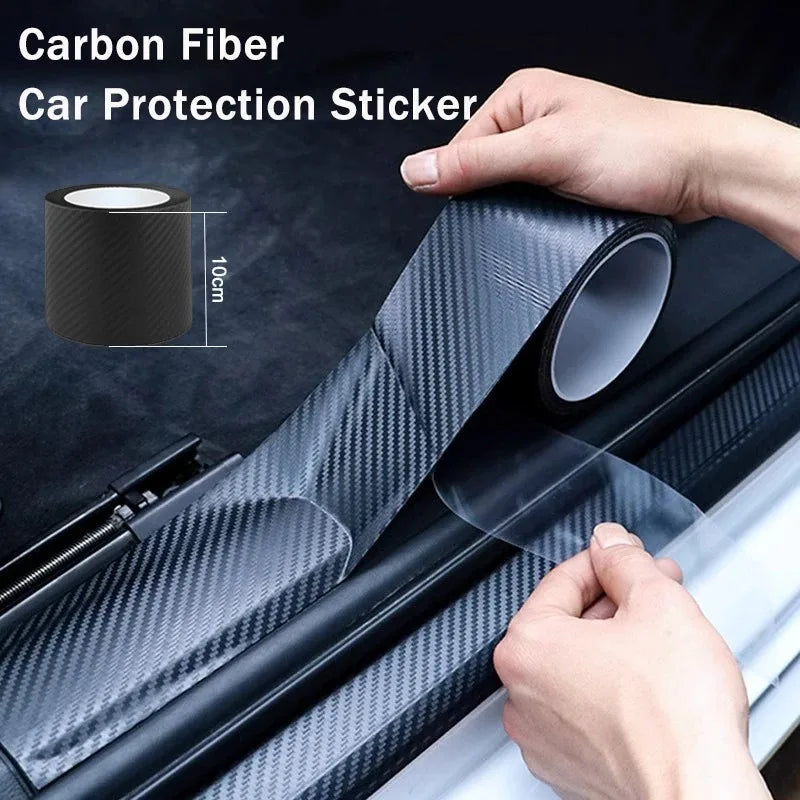 Nano Carbon Fiber Car Sticker Paste Protector Strip DIY Automotive Protective Premium Automotive Accessory