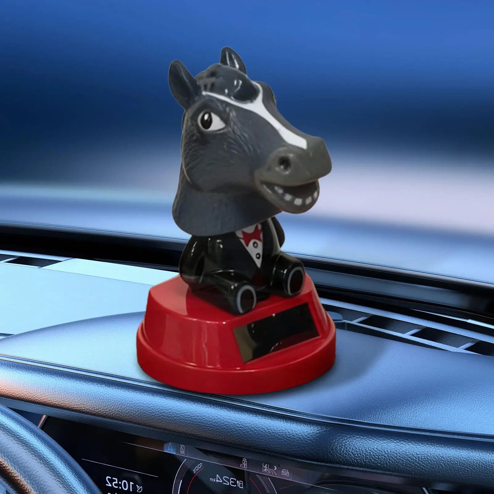 Car Ornament Solar Bobblehead Doll horse Shape Gift Creative Interior Supplies Premium Automotive Accessory