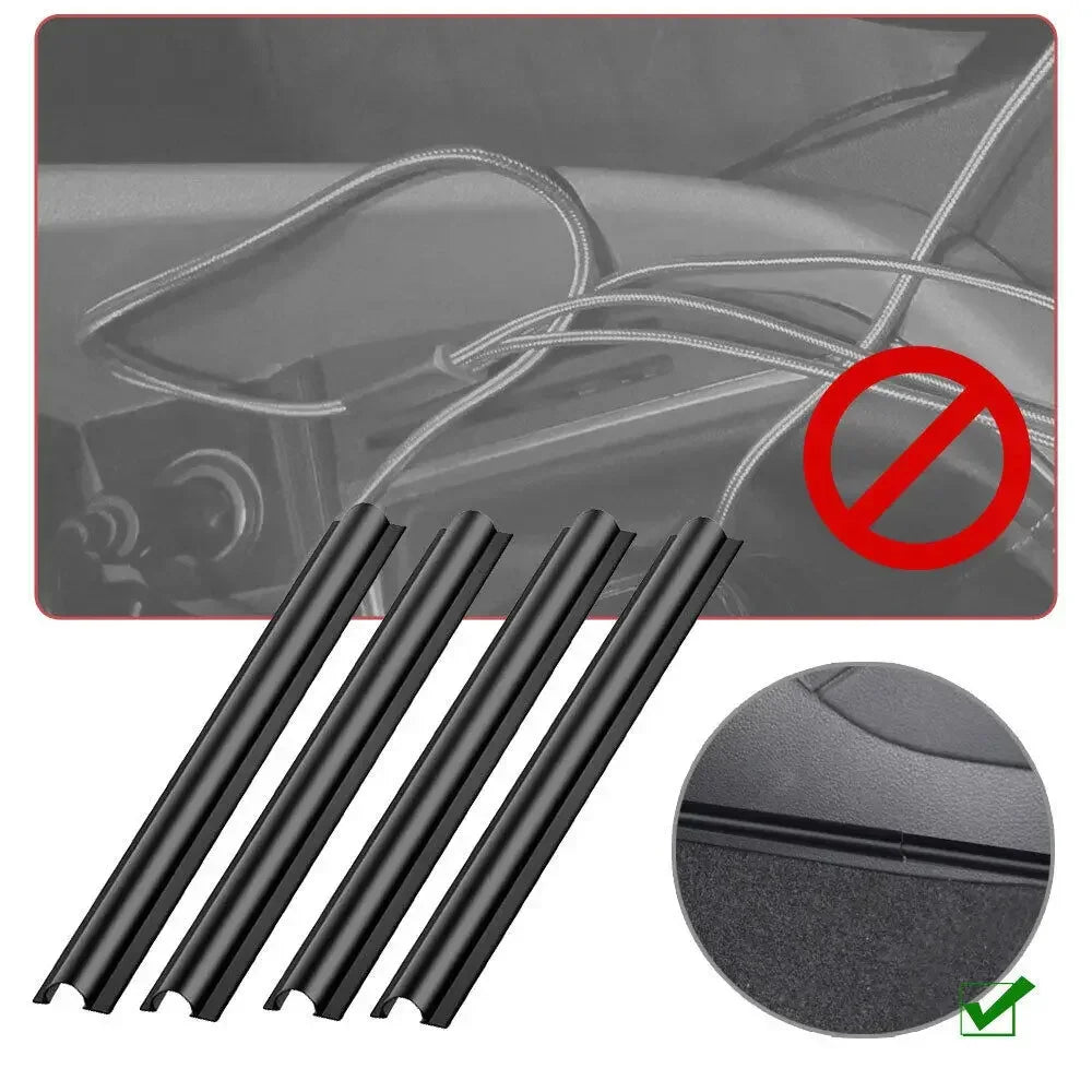 4Pc Sleek Car Cable Organizer Kit Universal Sleeves for a Neat Damage-Free SUV