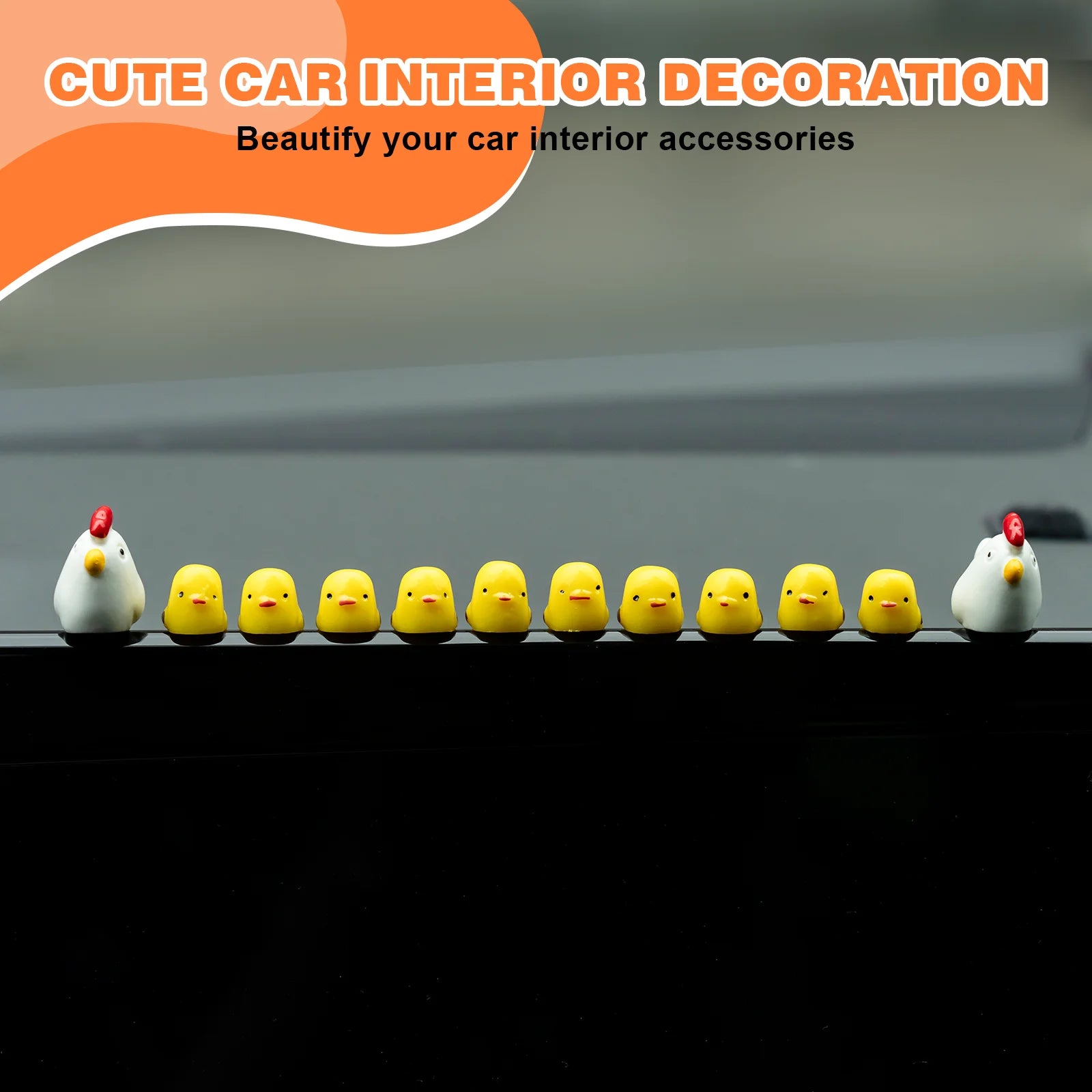 Cute Mini Animal Car Dashboard Accessories Fun Rear view Mirror Decor Interior Premium Automotive Accessory