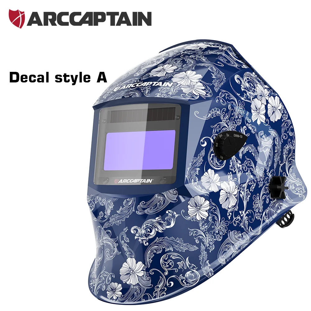 ARCCAPTAIN Welding Helmet Auto Darkening 1/1/1/1 Solar Powered 4 Arc Sensor 1/25000s Welding Hood Face Mask For MIG MAG ARC TIG